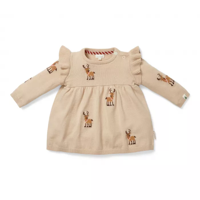 Rochita tricotata din bumbac pentru copii - Reindeers - Little Dutch