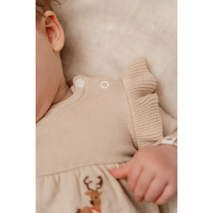 Rochita tricotata din bumbac pentru copii - Reindeers - Little Dutch