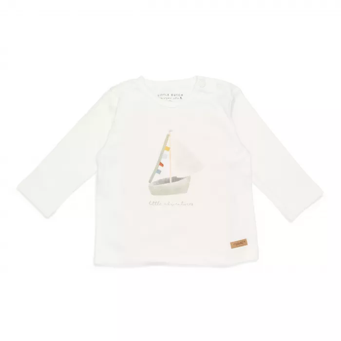 Tricou cu maneca lunga - Sailboat White Adventures - Little Dutch