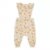 Salopeta din catifea de bumbac organic - Vintage Little Flowers - Little Dutch