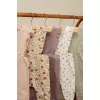 Salopeta din catifea de bumbac organic White Blossom - Vintage Little Flowers - Little Dutch