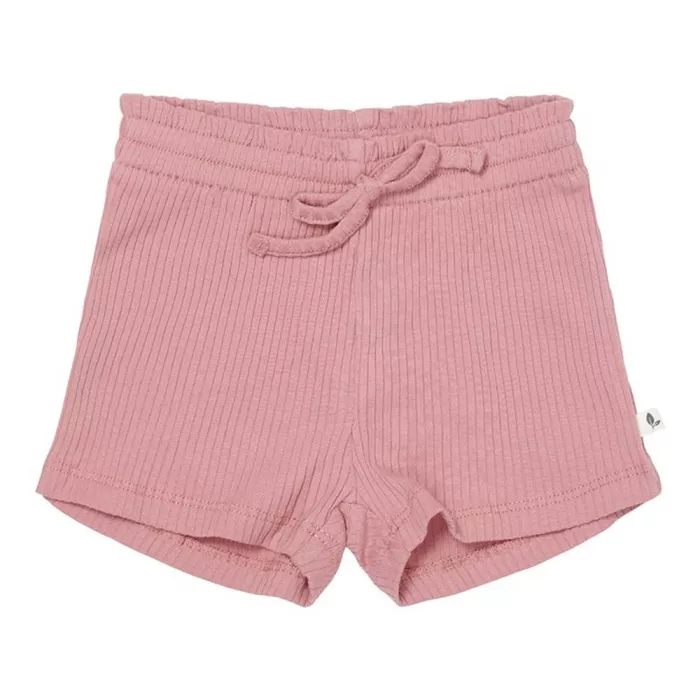Pantaloni scurti cu volanase din bumbac organic - Vintage Pink - Little Dutch