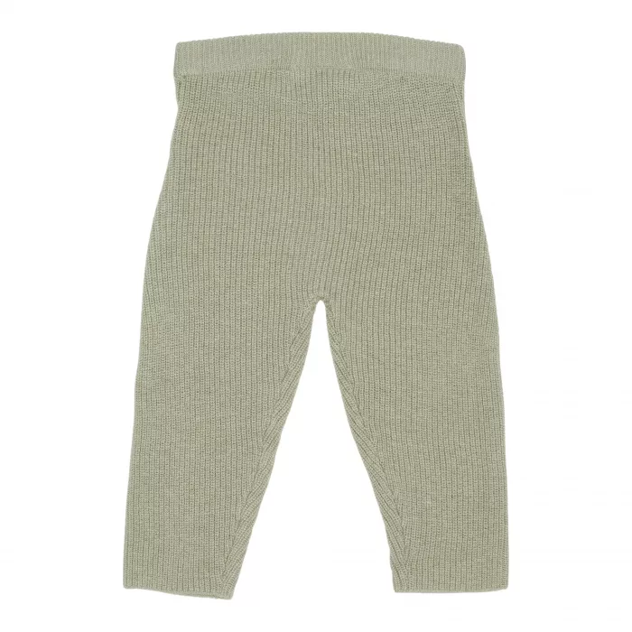 Pantaloni tricotati din mix de lana - Green - Vintage Sunny Stripes - Little Dutch