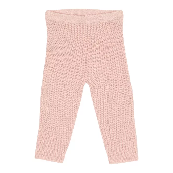 Pantaloni tricotati din mix de lana - Soft Pink - Vintage Little Flower - Little Dutch