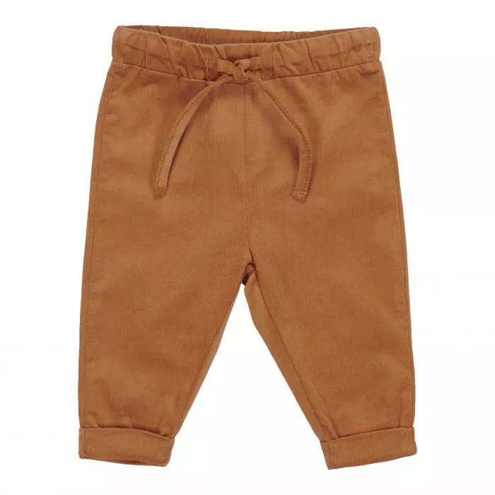 Pantaloni din catifea de bumbac organic - Almond - Vintage Sunny Stripes - Little Dutch