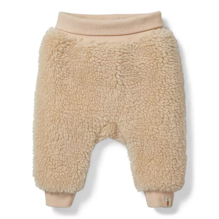 Pantaloni din material teddy - Sand - Little Dutch