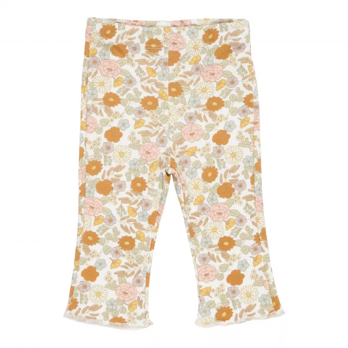 Pantaloni din bumbac organic evazati - Vintage Little Flowers - Little Dutch