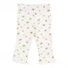 Pantaloni din bumbac organic evazati - White Blossom - Vintage Little Flowers - Little Dutch