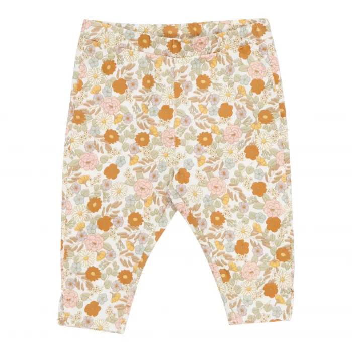 Pantaloni din catifea de bumbac organic - Vintage Little Flowers -Little Dutch