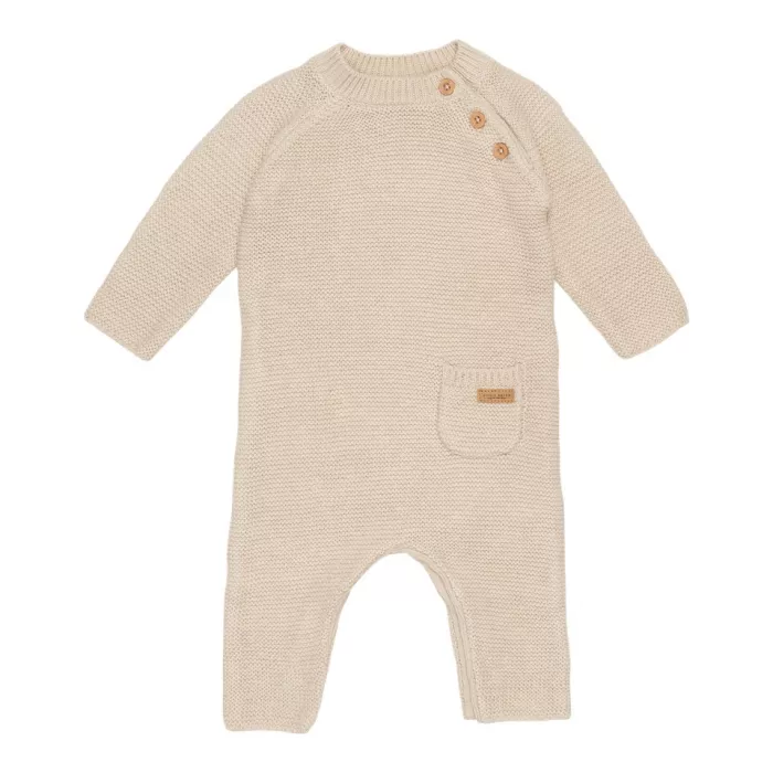 Salopeta tricotata pentru bebelusi - Sand -  Little Goose - Little Dutch