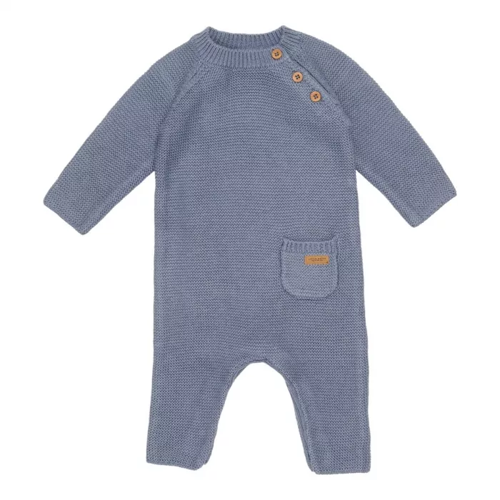 Salopeta tricotata pentru bebelusi - Blue - Sailors Bay - Little Dutch