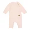 Salopeta tricotata pentru bebelusi - Pink - Flowers & Butterflies - Little Dutch
