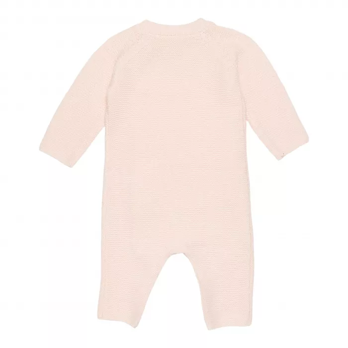 Salopeta tricotata pentru bebelusi - Pink - Flowers & Butterflies - Little Dutch