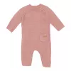 Salopeta tricotata pentru bebelusi - Vintage Pink - Little Pink flowers - Little Dutch