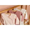 Salopeta din bumbac organic pentru bebelusi - Vintage Pink - Little Dutch