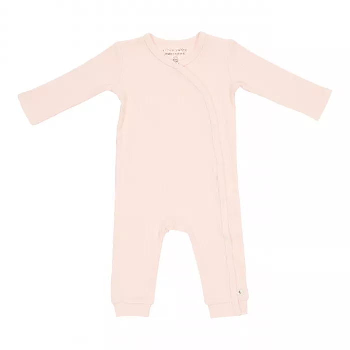 Salopeta din bumbac organic pentru bebelusi - Pink - Little Dutch