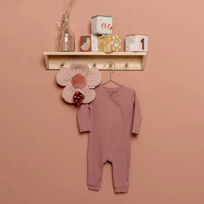 Salopeta din bumbac organic pentru bebelusi - Vintage Pink - Little Dutch