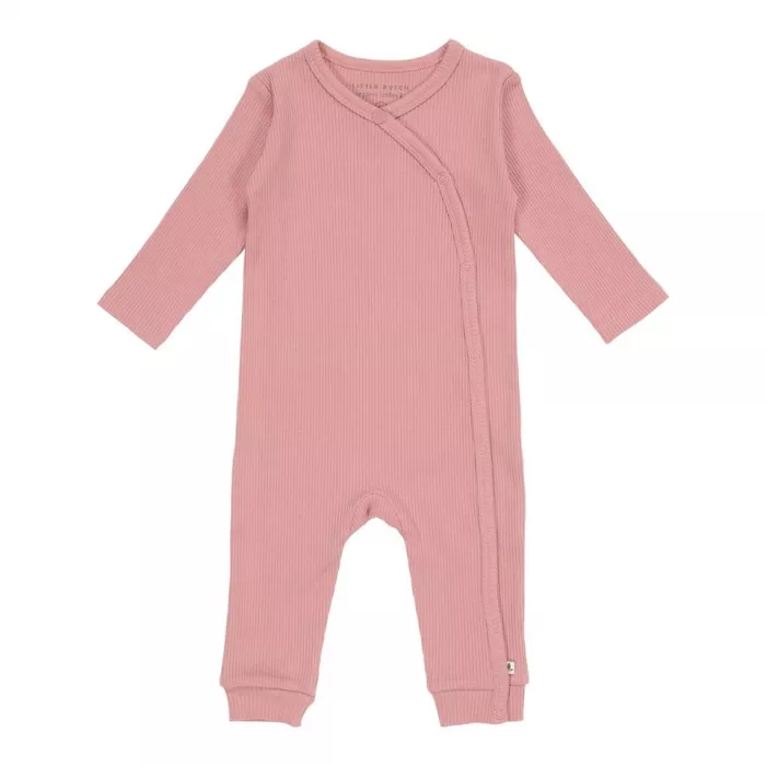 Salopeta din bumbac organic pentru bebelusi - Vintage Pink - Little Dutch