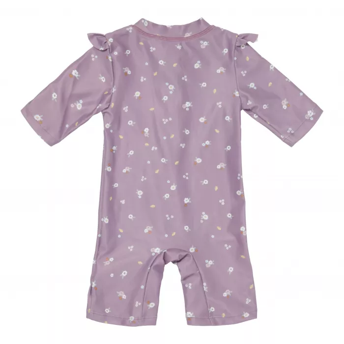 Costum de baie intreg cu protectie UV 50+ - Mauve Blossom - Little Dutch