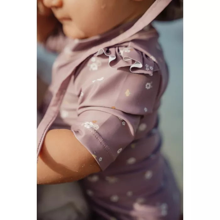 Costum de baie intreg cu protectie UV 50+ - Mauve Blossom - Little Dutch