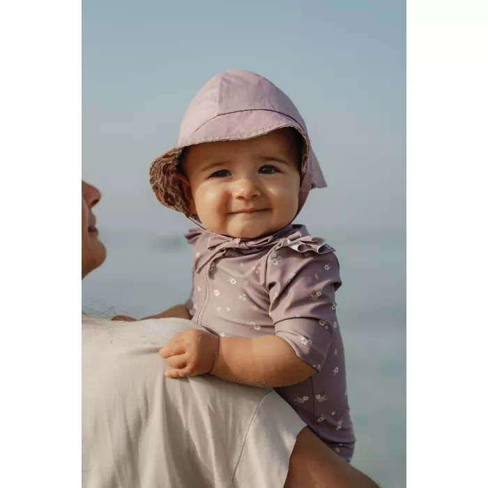 Costum de baie intreg cu protectie UV 50+ - Mauve Blossom - Little Dutch