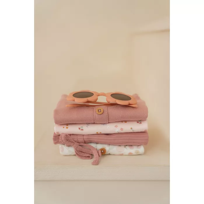 Maiou cu volanase la umeri din bumbac organic - Vintage Pink - Little Dutch