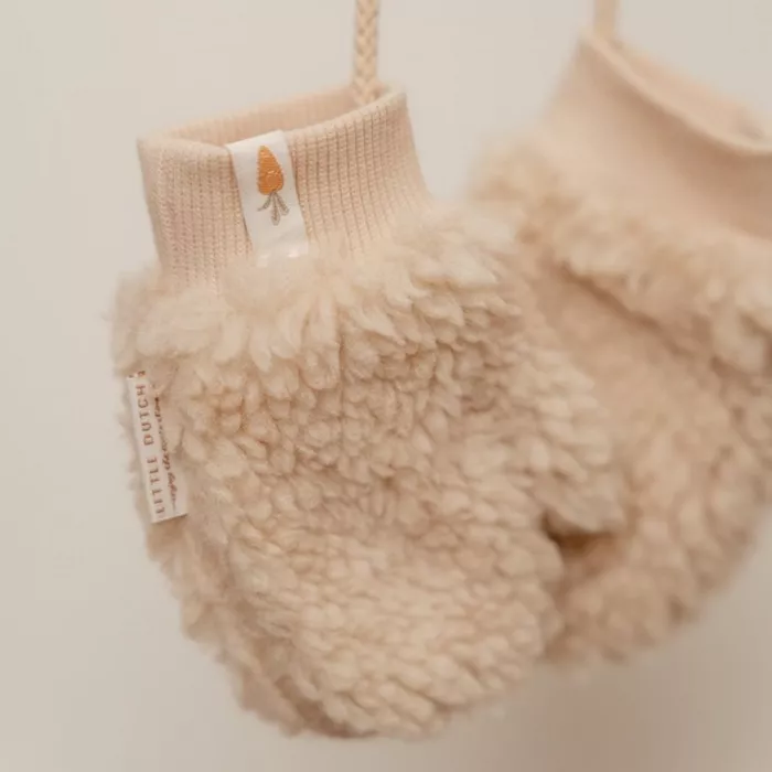 Manusi din material teddy - Sand - Little Dutch