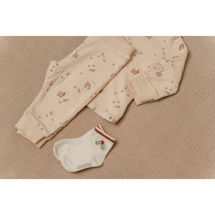 Pijama cu maneca lunga din bumbac organic pentru copii - CHRISTMAS - Little Dutch