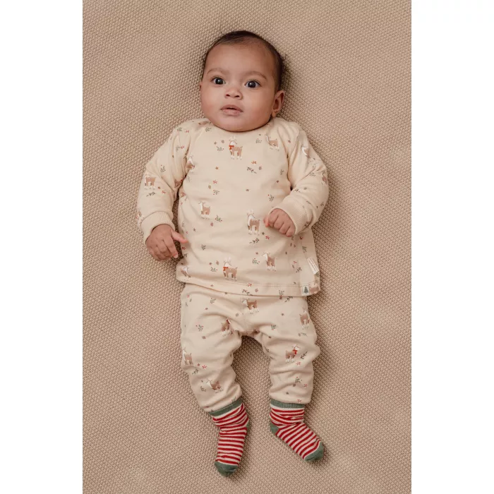 Pijama cu maneca lunga din bumbac organic pentru copii - CHRISTMAS - Little Dutch