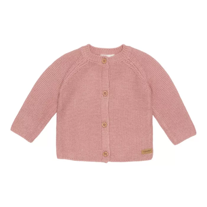 Cardigan tricotat pentru bebelusi - Vintage Pink - Little Pink Flowers - Little Dutch