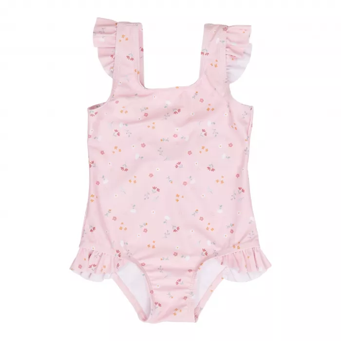 Costum de baie intreg cu protectie UV 50+ - Little Pink Flowers - Little Dutch