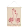 Poster tesut din bumbac organic pentru camera copilului - Flamingo - Safari Friends - Little Dutch