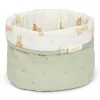 Cos de depozitare rotund matlasat pentru comoda de infasat - 20 x 15 - Green Leo Safari - Little Dutch