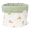 Cos de depozitare rotund matlasat pentru comoda de infasat - 20 x 15 - Green Leo Safari - Little Dutch