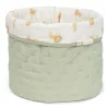 Cos de depozitare matlasat mediu din bumbac organic - 30 x 25 - Green Leo Safari - Little Dutch