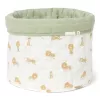 Cos de depozitare matlasat mediu din bumbac organic - 30 x 25 - Green Leo Safari - Little Dutch