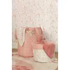 Cos de depozitare matlasat mediu din bumbac organic - 30 x 25 - Roz Blooming Safari - Little Dutch