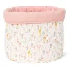 Cos de depozitare matlasat mediu din bumbac organic - 30 x 25 - Roz Blooming Safari - Little Dutch