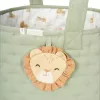 Cos de depozitare din bumbac organic pentru camera copilului - 35x45 cm -  Green Leo Safari - Little Dutch