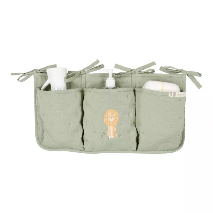 Organizator din bumbac organic pentru patut - Safari Leo - Little Dutch