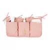 Organizator din bumbac organic pentru patut - Giraffe Roz - Little Dutch