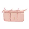 Organizator din bumbac organic pentru patut - Giraffe Roz - Little Dutch