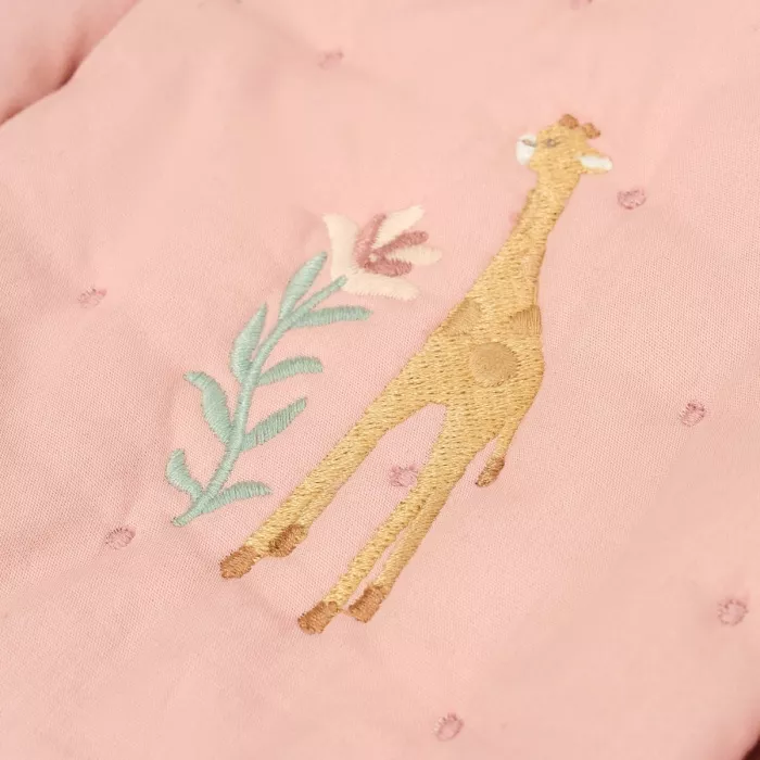 Organizator din bumbac organic pentru patut - Giraffe Roz - Little Dutch