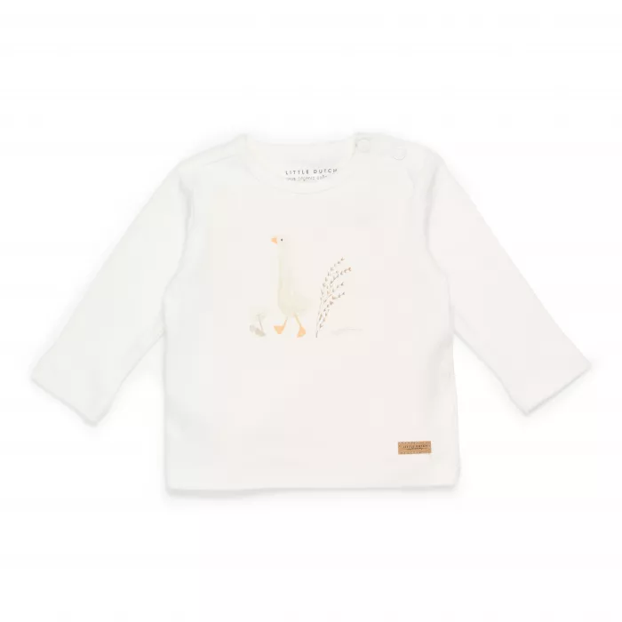 Tricou cu maneca lunga - Alb - Little Goose - Little Dutch