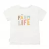 Tricou din bumbac organic - Off White Farm Life - Little Dutch