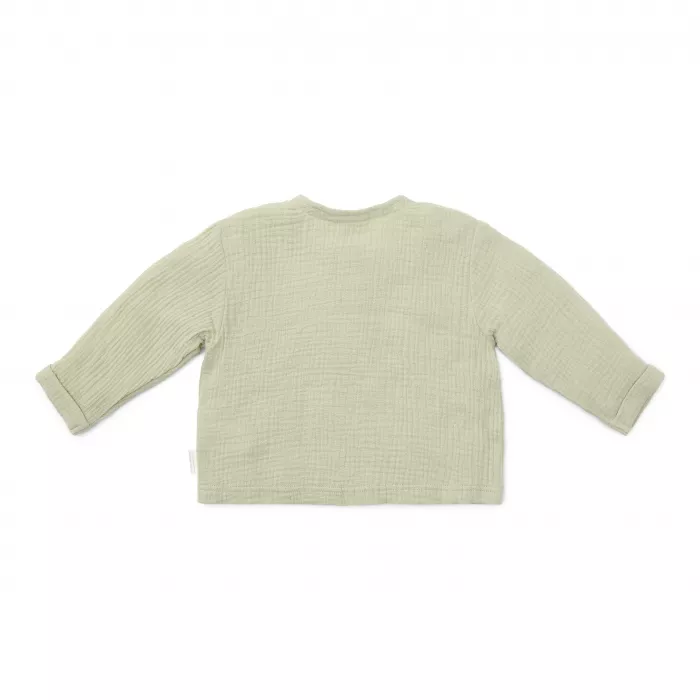 Bluza cu maneca lunga din muselina de bumbac organic - Tractor - Grass Green - Little Dutch