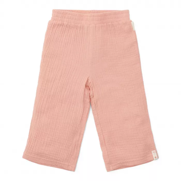 Pantaloni din muselina de bumbac organic - Flower Pink - Little Dutch