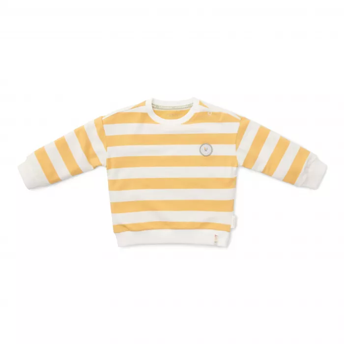 Bluza cu maneca lunga din bumbac organic- Sunny Yellow Stripes - Little Dutch