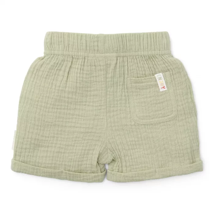 Pantaloni scurti din muselina de bumbac organic - Grass Green - Little Dutch