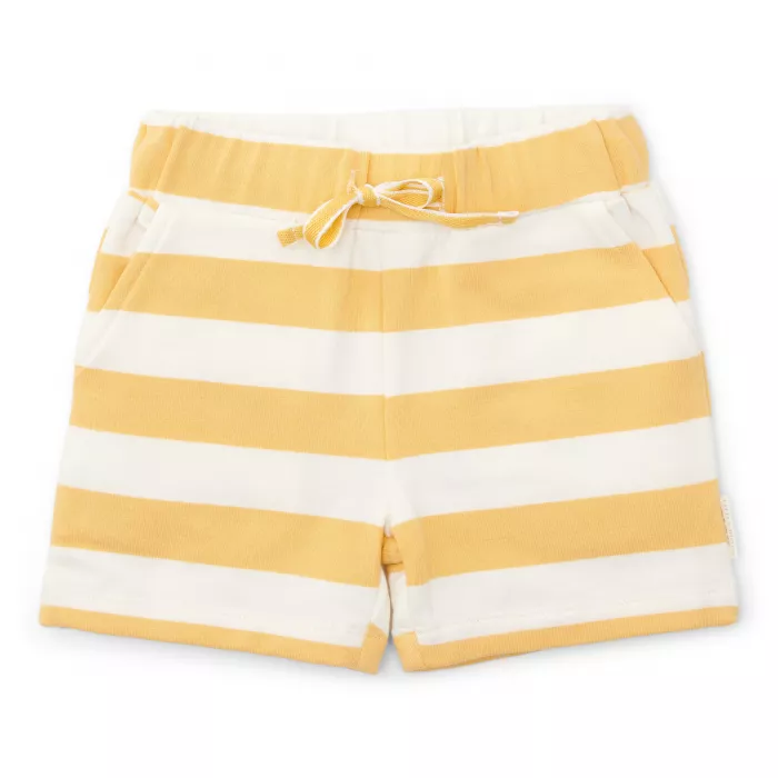 Pantaloni scurti din bumbac organic - Sunny Yellow Stripes - Little Dutch